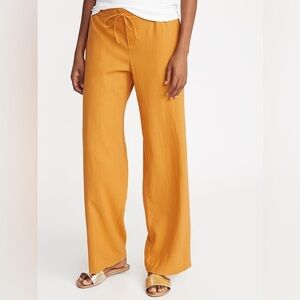 NWT OLD NAVY Size S Sunflower Yellow Linen/Rayon Elastic/Drawstring Waist